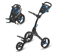 SereneLife SLG3W Chariot de Golf à 3 Roues - Chariot de Golf Pliable léger avec Support supérieur/inférieur avec Sangle élastique, Carte de Score, Tasse et Sac de Rangement