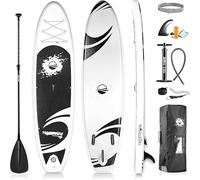 SereneLife Stand Up Paddle Gonflable Adulte 6” - Planche de Paddle avec Accessoires Sup, Sac de Transport, Pont Antidérapant, pour Mer, Lac, Rivière
