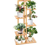 SereneLife Support d'angle en bambou à 6 niveaux pour 6 plantes en pot, accessoires de plantes, utilisation en intérieur et en extérieur, plusieurs supports de plantes pour balcon et salon