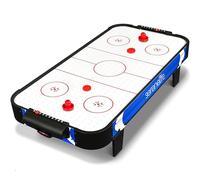 SereneLife Table de Air Hockey - Soufflerie Électrique, Compteur de Score, Accessoires Inclus (sur Pied/Tabletop), Bleu/Noir, 102 cm