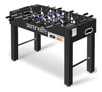 SereneLife Baby-Foot de compétition de 121,9 cm, pour la Maison, la Salle de Jeux d'arcade, 2 balles, 2 Porte-gobelets de 0,6 x 1,2 m pour Grotte ou sous-Sol - Debout ou sur Table, Noir