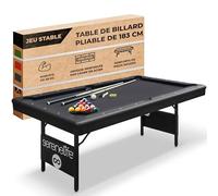 SereneLife Table de Billard Pliante de 1,8 m - Meilleure stabilité - Cadre en Acier, Ardoise entièrement soudée, Supports de Pieds soudés avec verrous de sécurité, Jeu de Billard Robuste de 58 kg et