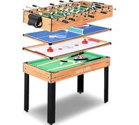 SereneLife Table Multijeux, 122 cm Jeux d’Arcade avec Accessoires, Baby Foot, Billard, Ping Pong, Air Hockey- Table de jeux 4 en 1, Pour Interieur Exterieur, Famille, Enfants en Adultes