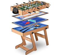 SereneLife Table Multijeux (4-in-1, 5-in-1) , Jeux d’Arcade avec Accessoires, Baby Foot, Billard, Ping Pong, Air Hockey (bowling)- Table de jeux, Pour Interieur Exterieur, Famille, Enfants et adultes