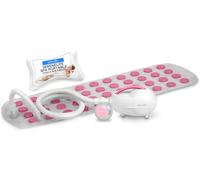 SereneLife Tapis de Bain à Bulles - Massager de Bain Portable avec Bulles et Lumière Imperméable pour Bain et Coussin, Intensité des Bulles Ajustable, Contrôle Facile par Bouton, Télécommande (Rose)