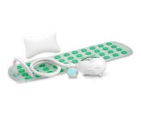 SereneLife Tapis de Bain à Bulles - Tapis Spa Portable avec Intensité Ajustable, Lumière LED Imperméable, Coussin et Télécommande pour Un Maximum de Relaxation, 47" x 14.2" (Aqua)