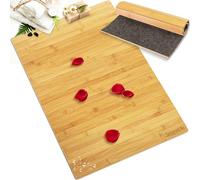 SereneLife Tapis de Bain en Bambou Naturel - Tapis de Sol Pliable Résistant à l’Eau et aux Intempéries pour Salle de Bain et Douche, Design à Lattes Multiples, Antidérapant