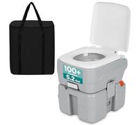 SereneLife Toilettes de Camping Portables 20 L avec Sac de Transport, WC Chimique Portable avec Plus de 100 Chasses d’Eau, Toilette Portable Étanche Anti-Odeurs, Jusqu’à 150 kg
