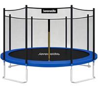 SereneLife Trampoline d'extérieur de 3,5 m avec Filet de sécurité pour s'amuser dans la Cour, Tapis de Saut résistant aux intempéries et Design de Cadre Stable, Trampoline pour Enfants avec
