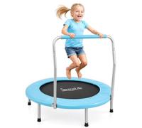 SereneLife Trampoline Pliable 91 cm - Mini Trampoline Fitness avec Rebondisseurs Silencieux, Poignée Mousse, Fitness Enfants/Adultes, Intérieur/Jardin, Charge 68 kg