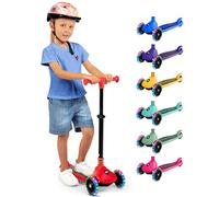 SereneLife Trottinette 3 Roues pour Tout-Petits et Enfants - Pliable avec LED, Guidon Réglable, Frein Arrière, Plateforme Antidérapante, 3 pour Enfants de 3 à 7 Ans