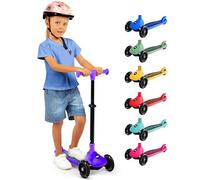 SereneLife Trottinette 3 Roues pour Tout-Petits et Enfants - Pliable avec LED, Guidon Réglable, Frein Arrière, Plateforme Antidérapante - 3 pour Enfants de 3 à 7