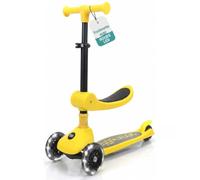SereneLife Trottinette Enfant 2 en 1 avec et sans Siège - 3 Roues Pliable, Hauteur Réglable, Roues LED, Guidon Ajustable, Plateau Antidérapant