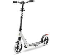 SereneLife Trottinette Pliable - Trottinette à Pousser pour Adolescents et Adultes avec Poignée en Caoutchouc, Plateau en Alliage, Guidon T-Bar Réglable, Roues Lisses, Manœuvre Facile (Noir & Blanc)