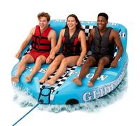 SereneLife Tube de Remorquage Gonflable Robuste - Bouée Flottante de Bateau, Bouée/Bateau Gonflable ,Tubes/Towables Inflatable pour Sports Nautiques avec Sièges en Mousse, Vessie en PVC, Poignées