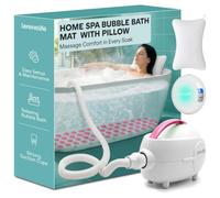 SereneLife Whirlpool Tapis moussant pour Baignoire avec Coussin de | Tapis de massage, télécommande et lumière couleur, fonction de chaleur douce, 3 niveaux d'intensité, sécurité certifiée TÜV