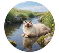 Serengeti, Puzzle 1000 Pièces en Format Rond IntégrantPet Chat, De Complexité Moyenne, Parfait pour Toute La Famille Le Week-End 1000pcs (67.5x67.5cm)