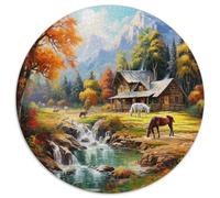Serénité Alpine 1000 Pièces Puzzle Circulaire Jeu Puzzles Jouets Éduchatifs Cadeau Unique pour Adultes Et Enfants 1000pcs (67.5x67.5cm)