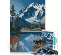 Sérénité du lac Alpin Puzzle de 1000 pièces pour Adultes Jeu de Concentration mentale Découpe de Haute précision Activité Manuelle à Partager en Famille ou Entre Amis (38x26cm)