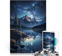 Sérénité du lac étoilé Puzzles de 1000 pièces pour Adolescents Jouets à Faire soi-même Jeu éducatif pour Anniversaire, Noël 38x26cm