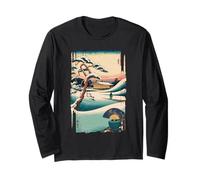 Sérénité Hivernale Ukiyo-e Japonais Pin Pavillon Kimono Manche Longue