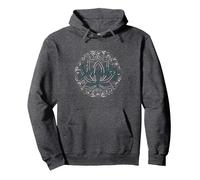 Sérénité Maintenant : Zen Lotus Mandala Méditation Mindfulness Sweat à Capuche, Unisexe pour Adultes, Chiné Foncé, S