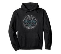 Sérénité Maintenant : Zen Lotus Mandala Méditation Mindfulness Sweat à Capuche, Unisexe pour Adultes, Noir, XXL