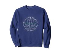 Sérénité Maintenant : Zen Lotus Mandala Méditation Mindfulness Sweatshirt, Unisexe pour Adultes, Bleu Marine, S