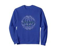 Sérénité Maintenant : Zen Lotus Mandala Méditation Mindfulness Sweatshirt, Unisexe pour Adultes, Bleu Royal, XL