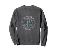 Sérénité Maintenant : Zen Lotus Mandala Méditation Mindfulness Sweatshirt, Unisexe pour Adultes, Chiné Foncé, S