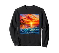 Sérénité Tropicale au Coucher du Soleil - Paradis côtier Sweatshirt
