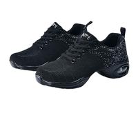 Serenitison Baskets de Danse Jazz Moderne,Semelle Fendue,Chaussures de Marche et de Danse,Respirant Chaussure de Danse Salsa Femme,Chaussures de Gymnastique,Semelle à Coussin d'air en PU