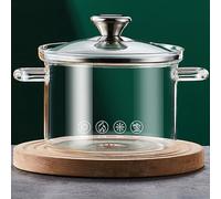 Serenitison Casserole en Verre,Résistant La Chaleur Borosilicate Verre Pot À Soupe,Casserole en Verre Induction,Facile à Nettoyer,Cuisson Visuelle,Convient pour Faire des Nouilles,Soupes,Salades