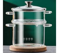 Serenitison Casserole en Verre,Résistant La Chaleur Borosilicate Verre Pot À Soupe,Casserole en Verre Induction,Facile à Nettoyer,Cuisson Visuelle,Convient pour Faire des Nouilles,Soupes,Salades