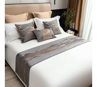 Serenitison Chemin De Lit Hôtel,Couvre Pied de Lit en Tissu Épais,Décoratif Bed Runner,Style Chinois Moderne,Décoration de Lit,pour Chambre d'Hôte et Maison,Résistant à la Poussière,Infroissable