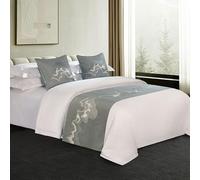 Serenitison Chemin de lit pour Hôtel,Protection de lit,Parure de Lit D'hôtel avec Chemin de Lit Et Coussin Couvre lit,Décoratif Bed Runner,Moderne Nordique Accueil,Contient 2 Taies d'oreiller