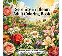 Serenity in Bloom: Adult Coloring Book: Flowers, Bees & Garden Scenes for Relaxation, Mindfulness & Stress Relief