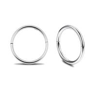 Serenity Sleepers Boucles d'oreilles créoles en argent sterling 925 massif 18 g sans couture petites charnières fines faites à la main 8 mm, 10 mm, 12 mm, 14 mm pour femmes, hommes et filles, 12mm