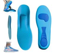 Serenivida Plantillas para Mujer Hombre, Breathable Shock-Absorbing Orthotic Arch Support Pad (Blue,Men9-10/Women10-11)