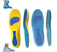 Serenivida Plantillas para Mujer Hombre, Breathable Shock-Absorbing Orthotic Arch Support Pad (Blue+Yellow,Men5-6/Women6-7)