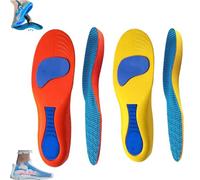 Serenivida Plantillas para Mujer Hombre, Breathable Shock-Absorbing Orthotic Arch Support Pad (Orange+Yellow,Men4-5/Women5-6)
