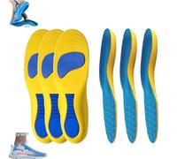 Serenivida Plantillas para Mujer Hombre, Breathable Shock-Absorbing Orthotic Arch Support Pad (Yellow * 3Pcs,Men4-5/Women5-6)