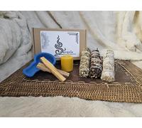 Serenix - Pack d’encensoirs - 2 Palo Santo - Fagotins de Sauge Blanche - Yerba Santa Noire - Rhubarbe - Bougie Miel - Bol à Fumigation - Purification - Nettoyage - Spirituel (Pack Purification)