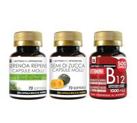 SERENOA REPENS 70 GÉLULES - GRAINES DE COURGE 70 GÉLULES - VITAMINE B12 500 COMPRIMÉS | PROSTATE ET ÉNERGIE