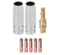 Serenophile 15AK MIG Kit d'accessoires de soudage - 8 pièces avec embouts de contact en cuivre rouge 5 x 1,0 mm, 2 buses de gaz et 1 diffuseur de gaz M6 pour torche MB-15AK