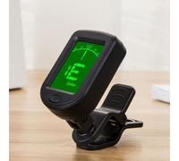 Serenophile Accordeur numérique à clipser pour guitare avec grand rétroéclairage LCD pour guitare acoustique, électrique, basse, ukulélé, violon, mode chromatique pour a4 440 Hz noir