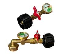 Serenophile Adaptateur de recharge de propane avec valve de manomètre, raccord de conversion de réservoir en laiton de 0,5 kg pour un transfert rapide et sûr du gaz des grandes bouteilles aux petites