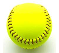 Serenophile Ballon de softball 30,5 cm taille officielle poids non marqué avec housse en PVC coutures rouges coutures plates Jaune optique pour entraînement sportif
