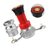 Serenophile Buse de tuyau d'incendie, buse de brouillard, débit constant NPSH de 3,8 cm, flux droit réglable, laiton d'aluminium, pour serre de lutte contre les incendies, avec 2 camlock