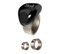 Serenophile Compteur Tasbih pour bague rechargeable intelligent avec écran LED, perles de prière électroniques pour musulmans, chargeur USB, ajustement réglable de 18 à 22 mm, doré noir